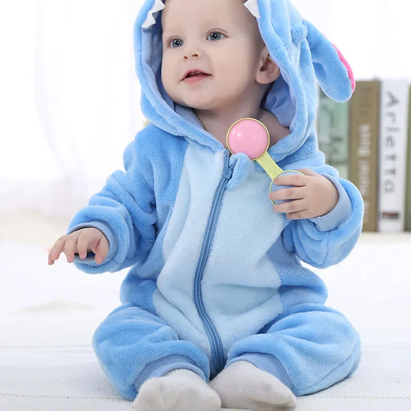 Adorable Winter Lion Kigurumi Romper for Toddlers - Cozy Animal Jumpsuit for Boys & Girls