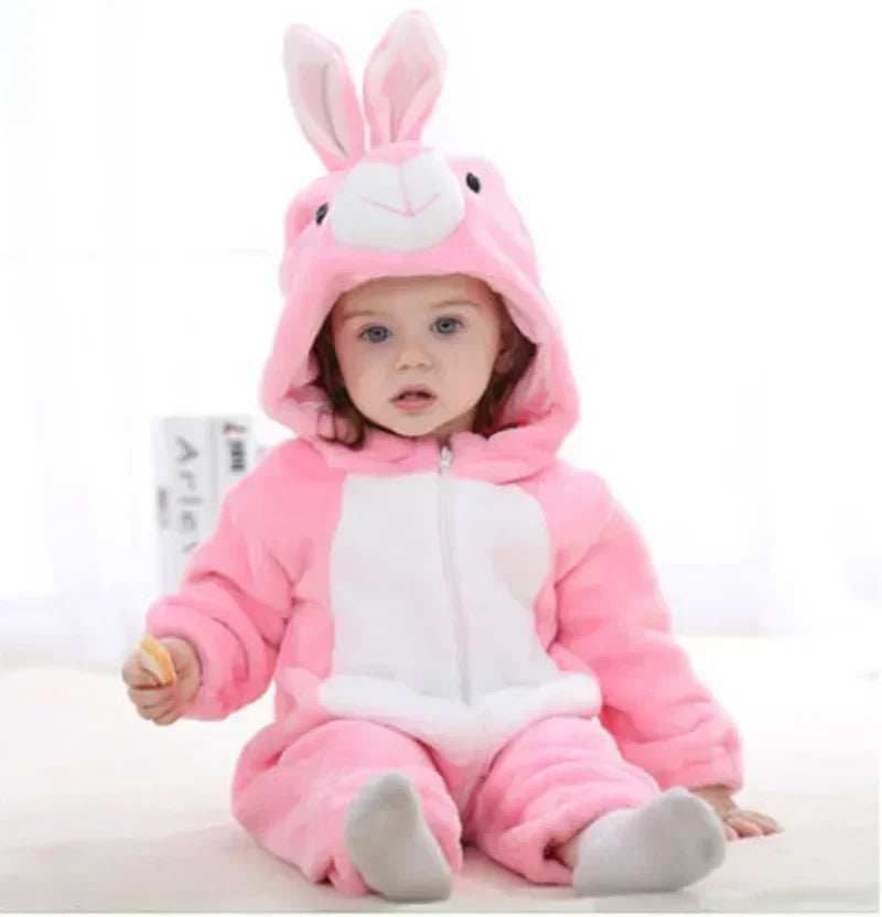 Adorable Winter Lion Kigurumi Romper for Toddlers - Cozy Animal Jumpsuit for Boys & Girls