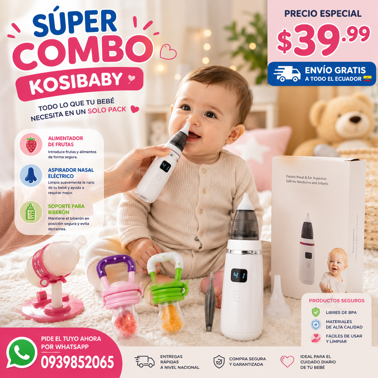 Súper Combo KosiBaby — 3 Esenciales para tu Bebé en Una Sola Oferta 🎁
